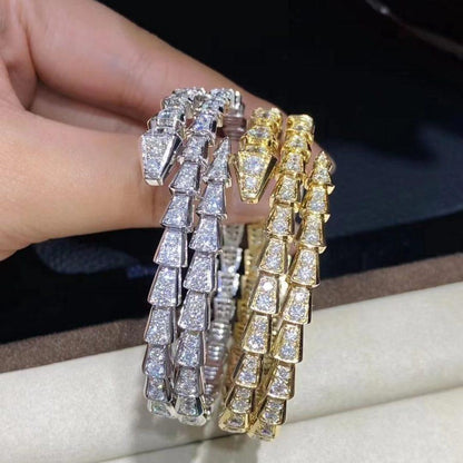 []SERPENTI BRACELET GOLD DIAMOND DOUBLE ROW