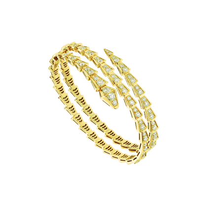 []SERPENTI BRACELET GOLD DIAMOND DOUBLE ROW