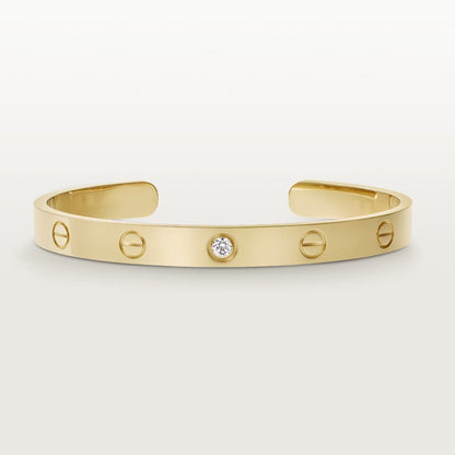 [Rose Jewelrys]LOVE BRACELET 6.1MM 1 DIAMOND OPEN CUFF