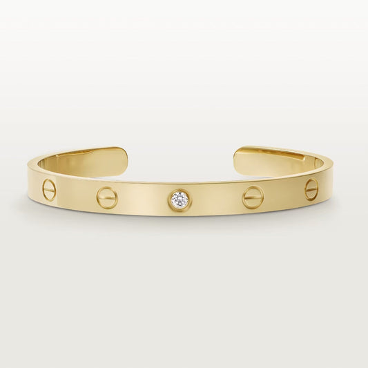 [Rose Jewelrys]LOVE BRACELET 6.1MM 1 DIAMOND OPEN CUFF