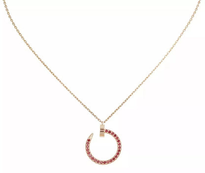 [Rose Jewelrys]JUSTE NECKLACE GOLD RED DIAMONDS