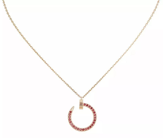 [Rose Jewelrys]JUSTE NECKLACE GOLD RED DIAMONDS