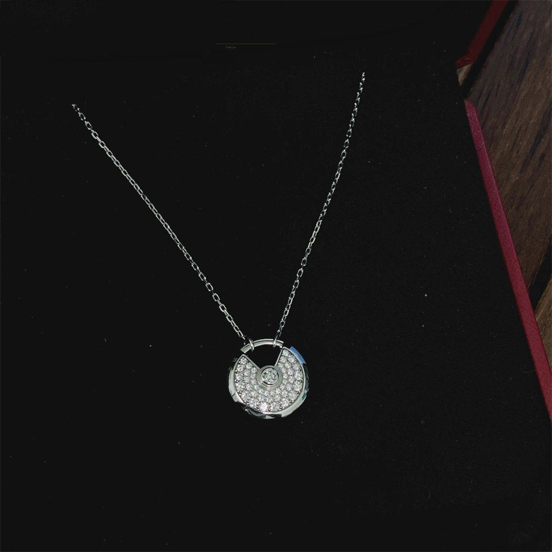 [Rose Jewelrys]AMULETTE SILVER FULL DIAMOND NECKLACE