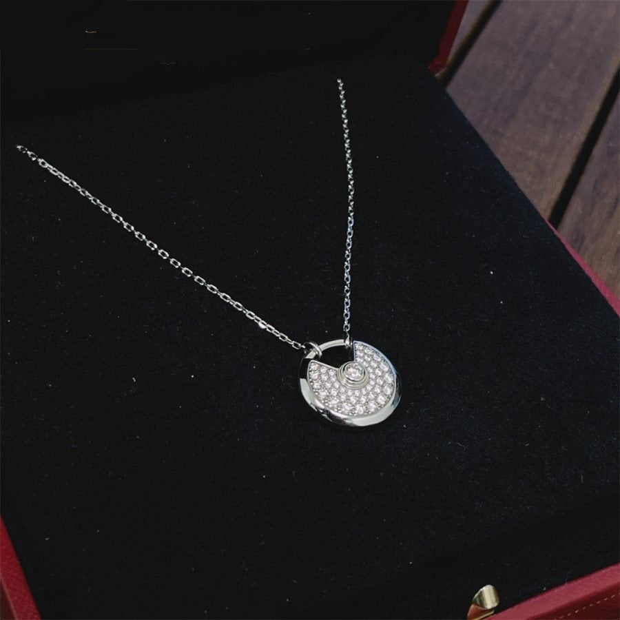 [Rose Jewelrys]AMULETTE SILVER FULL DIAMOND NECKLACE