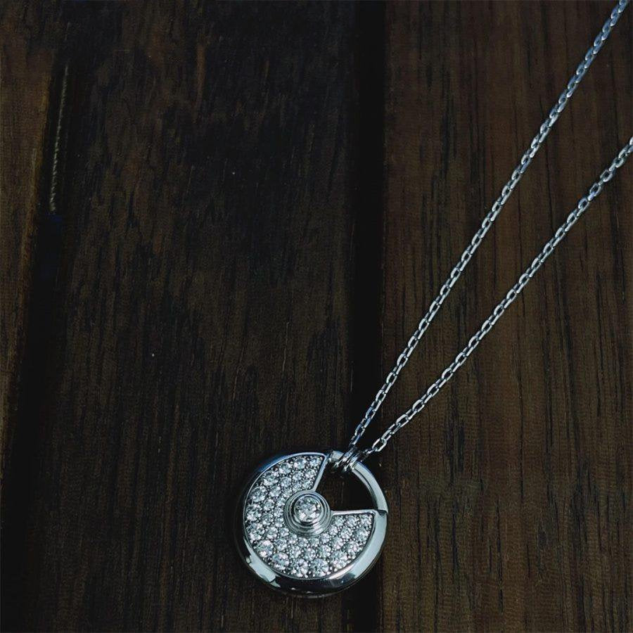 [Rose Jewelrys]AMULETTE SILVER FULL DIAMOND NECKLACE