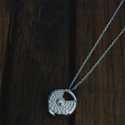 [Rose Jewelrys]AMULETTE SILVER FULL DIAMOND NECKLACE
