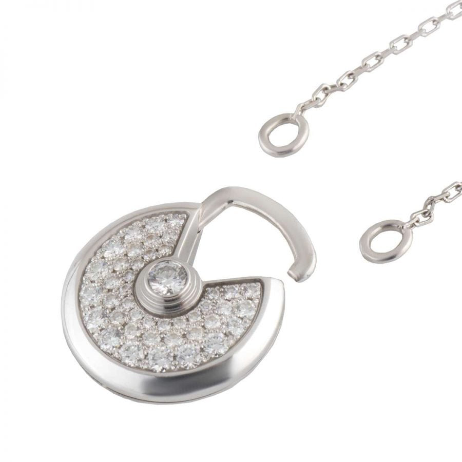 [Rose Jewelrys]AMULETTE SILVER FULL DIAMOND NECKLACE