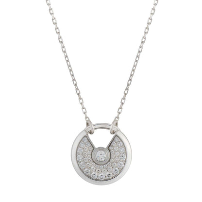 [Rose Jewelrys]AMULETTE SILVER FULL DIAMOND NECKLACE