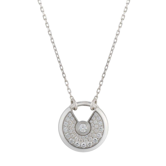 [Rose Jewelrys]AMULETTE SILVER FULL DIAMOND NECKLACE