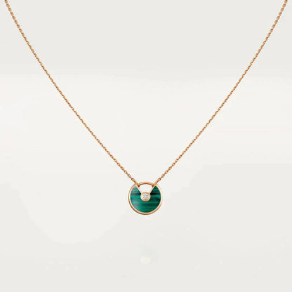 [Rose Jewelrys]AMULETTE ROSE GOLD MALACHITE NECKLACE