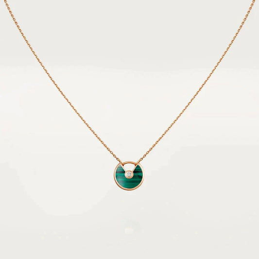 [Rose Jewelrys]AMULETTE ROSE GOLD MALACHITE NECKLACE