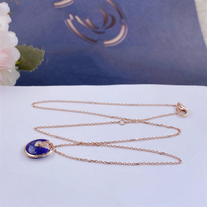[Rose Jewelrys]AMULETTE ROSE GOLD AGATE NECKLACE