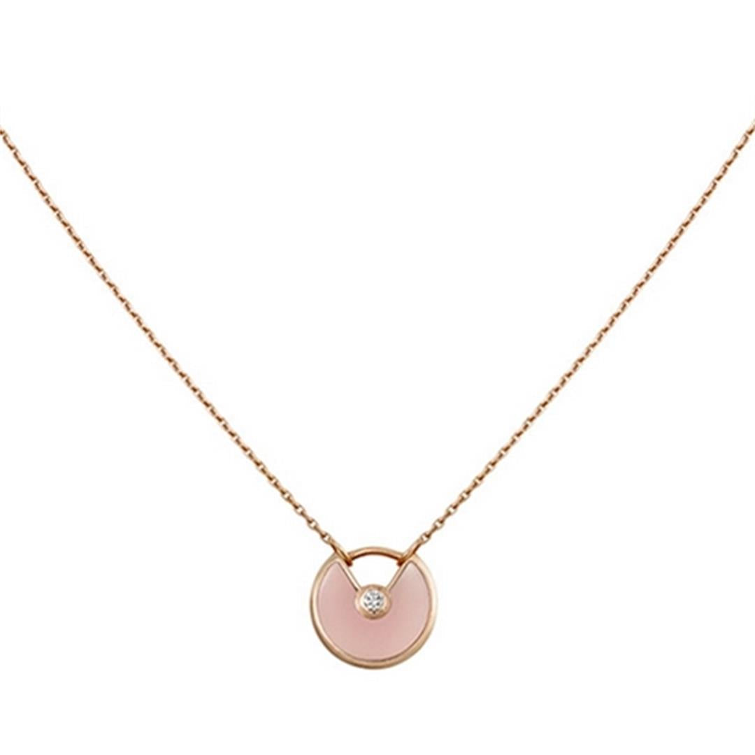 [Rose Jewelrys]AMULETTE ROSE GOLD PINK MOP NECKLACE