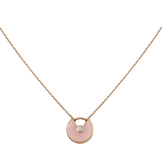 [Rose Jewelrys]AMULETTE ROSE GOLD PINK MOP NECKLACE