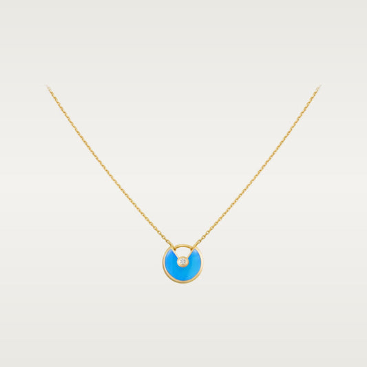 [Rose Jewelrys]AMULETTE GOLD TURQUOISE NECKLACE