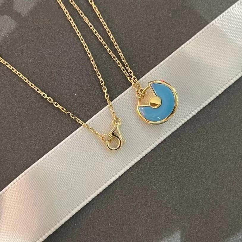 [Rose Jewelrys]AMULETTE GOLD TURQUOISE NECKLACE