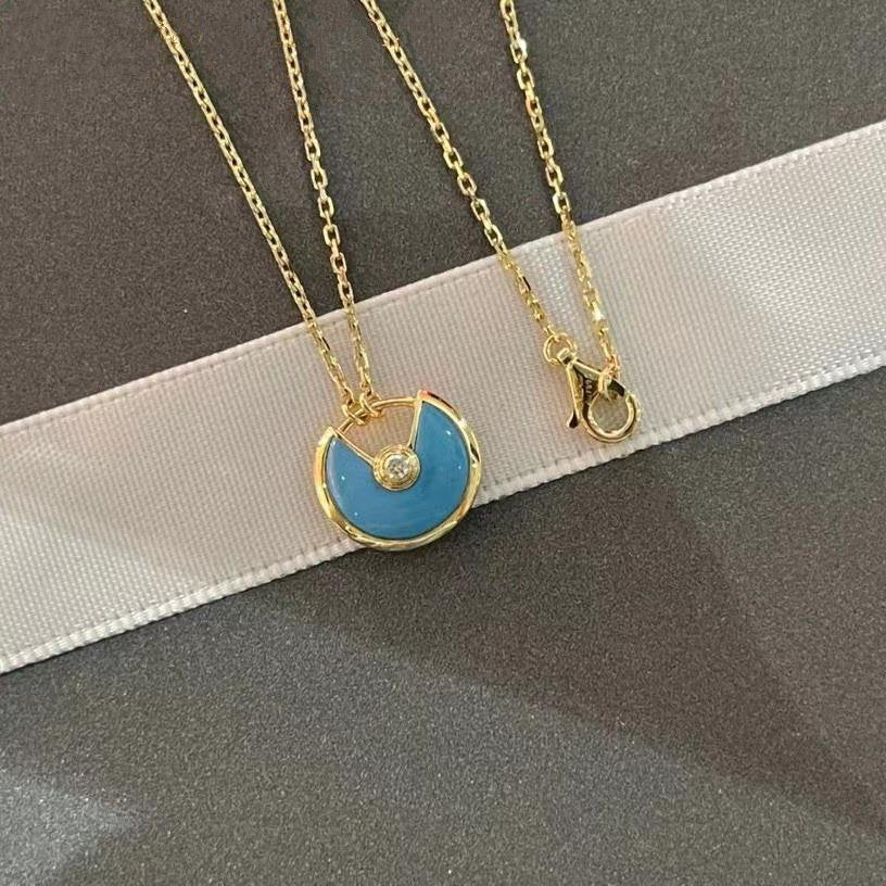 [Rose Jewelrys]AMULETTE GOLD TURQUOISE NECKLACE