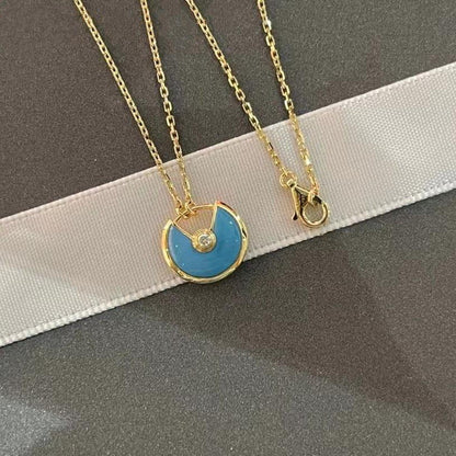 [Rose Jewelrys]AMULETTE GOLD TURQUOISE NECKLACE