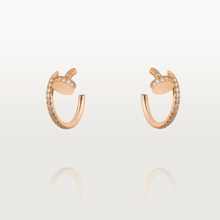 [Rose Jewelrys]JUSTE EARRINGS 12.75MM PINK GOLD DIAMOND