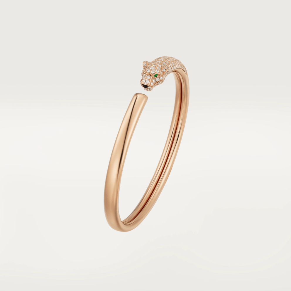 [🌹Rose💎]PANTHERE ROSE GOLD DIAMOND OPEN BRACELET