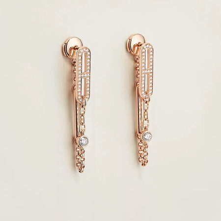 [🌹Rose💎]CHAINE CHAOS DIAMOND DROP EARRINGS