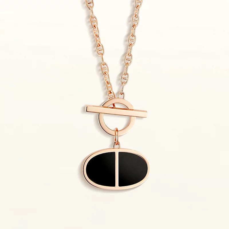 [Rose Jewelrys]CHAINE VERSO BLACK CERAMIC NECKLACE