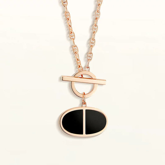 [Rose Jewelrys]CHAINE VERSO BLACK CERAMIC NECKLACE