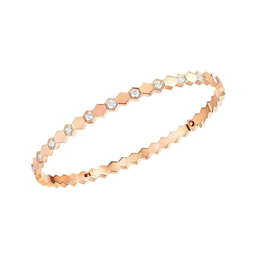 [🌹Rose💎]BEE LOVE PINK GOLD DIAMOND BRACELET