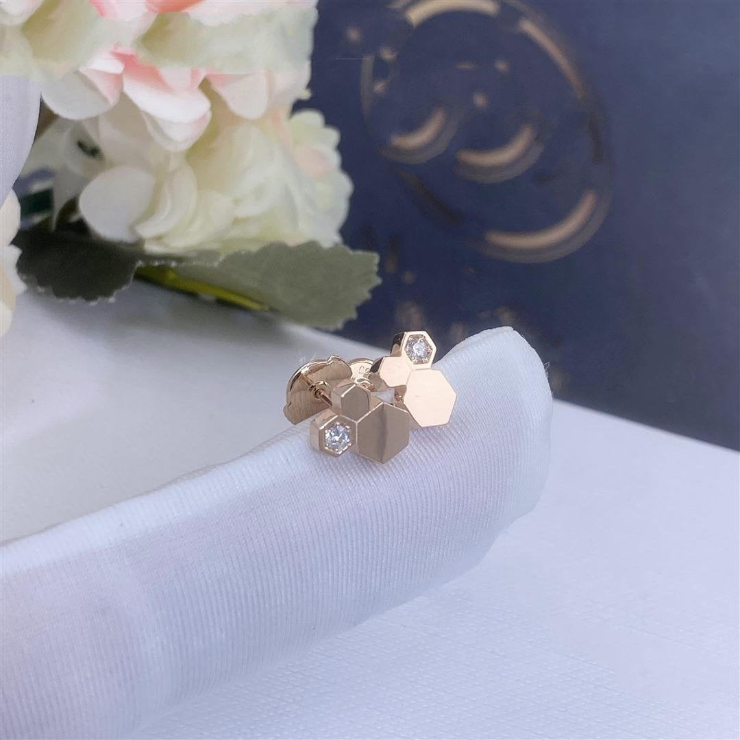 [Rose Jewelrys]BEE LOVE PINK GOLD DIAMOND EARRINGS