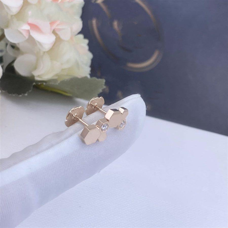 [Rose Jewelrys]BEE LOVE PINK GOLD DIAMOND EARRINGS