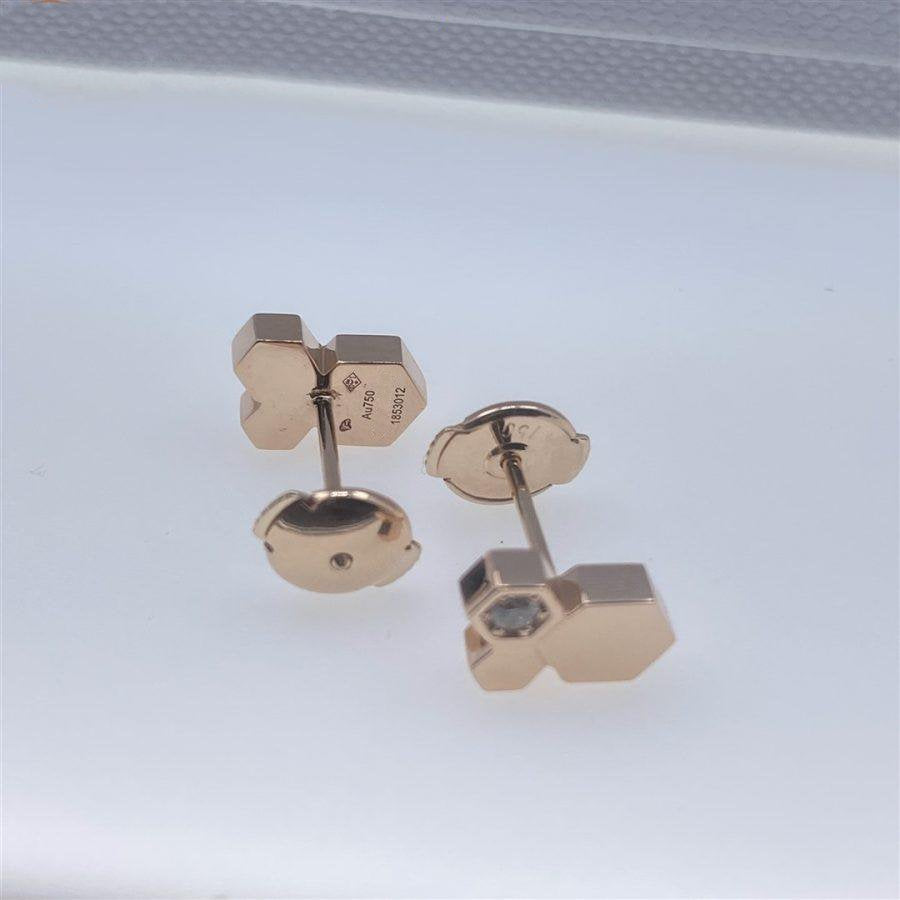 [Rose Jewelrys]BEE LOVE PINK GOLD DIAMOND EARRINGS