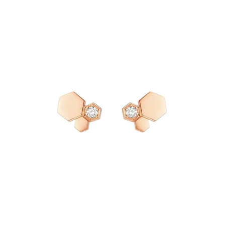 [🌹Rose💎]BEE LOVE PINK GOLD DIAMOND EARRINGS
