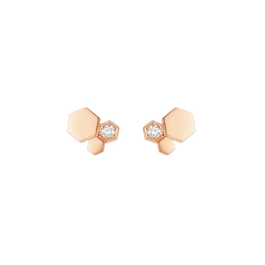 [Rose Jewelrys]BEE LOVE PINK GOLD DIAMOND EARRINGS