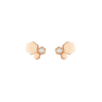 [🌹Rose💎]BEE LOVE PINK GOLD DIAMOND EARRINGS