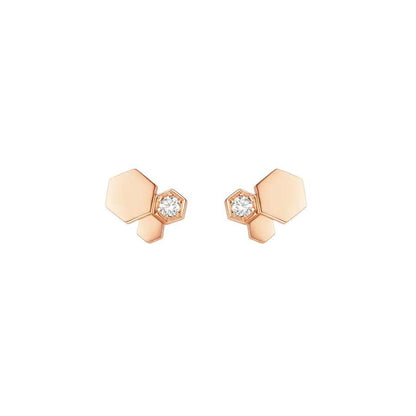[Rose Jewelrys]BEE LOVE PINK GOLD DIAMOND EARRINGS