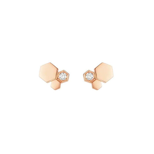 [Rose Jewelrys]BEE LOVE PINK GOLD DIAMOND EARRINGS