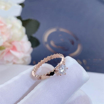 [Rose Jewelrys]BEE LOVE RING PINK GOLD 1 DIAMOND