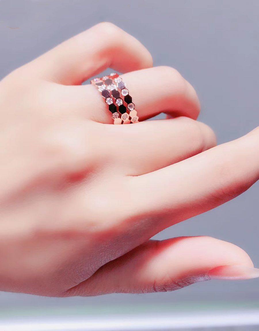 [Rose Jewelrys]BEE LOVE RING PINK GOLD DIAMOND
