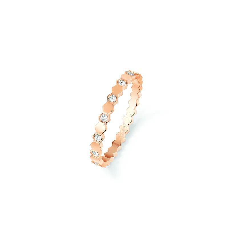 [🌹Rose💎]BEE LOVE RING PINK GOLD DIAMOND