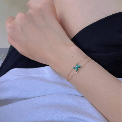 [Rose Jewelrys]JEUX BRACELET MALACHITE PINK GOLD 1 DIAMOND