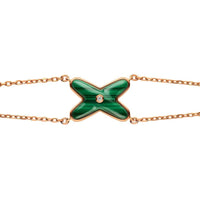 [🌹Rose💎]JEUX BRACELET MALACHITE PINK GOLD 1 DIAMOND