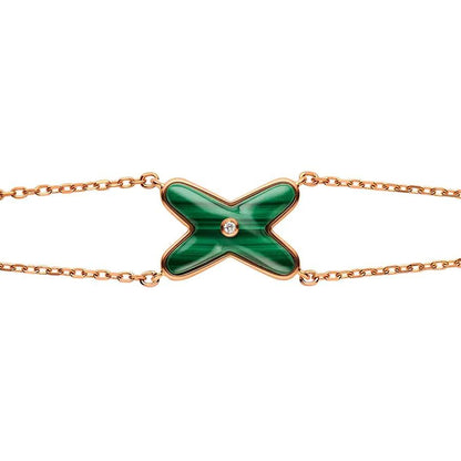 [Rose Jewelrys]JEUX BRACELET MALACHITE PINK GOLD 1 DIAMOND