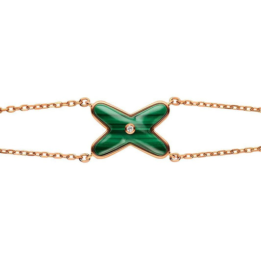 [Rose Jewelrys]JEUX BRACELET MALACHITE PINK GOLD 1 DIAMOND