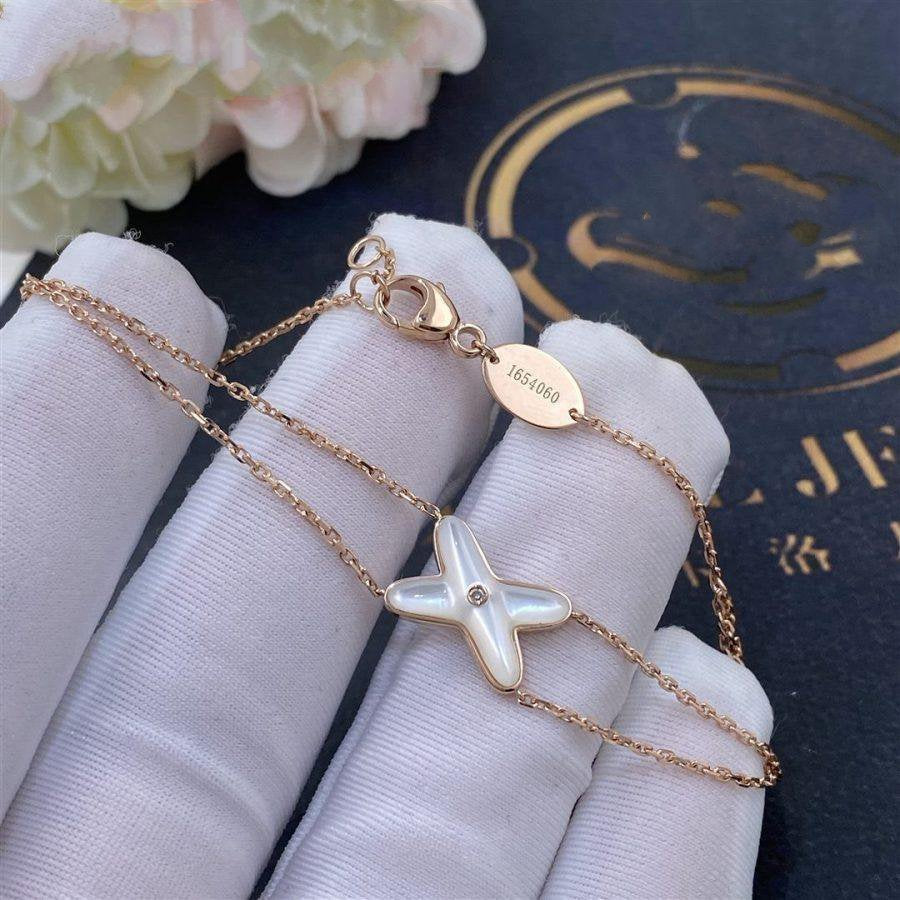 [Rose Jewelrys]JEUX BRACELET WHITE MOP PINK GOLD 1 DIAMOND