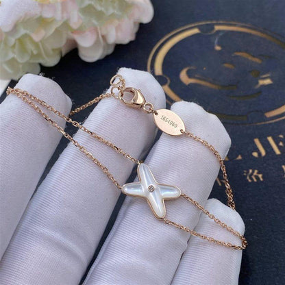 [Rose Jewelrys]JEUX BRACELET WHITE MOP PINK GOLD 1 DIAMOND