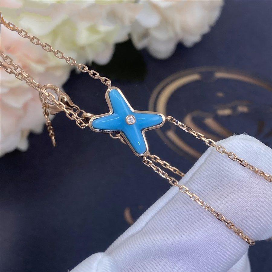 [Rose Jewelrys]JEUX BRACELET TURQUOISE PINK GOLD 1 DIAMOND