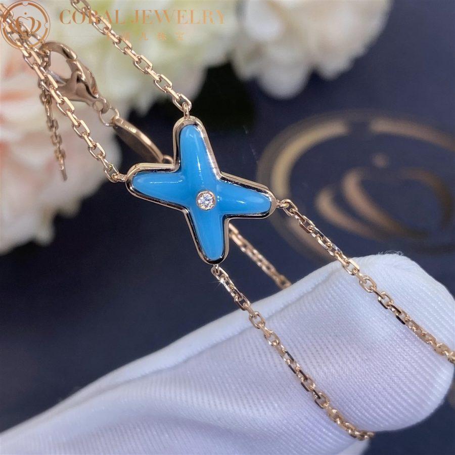 [🌹Rose💎]JEUX BRACELET TURQUOISE PINK GOLD 1 DIAMOND