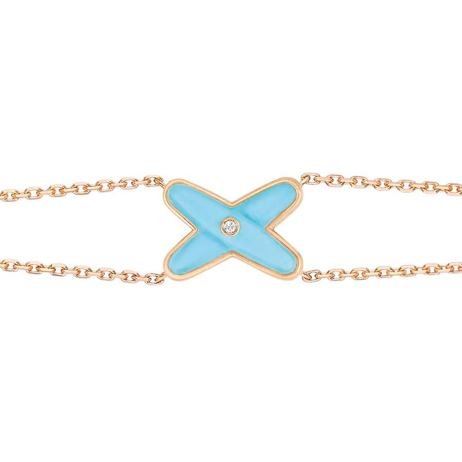[🌹Rose💎]JEUX BRACELET TURQUOISE PINK GOLD 1 DIAMOND
