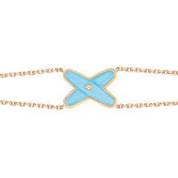 [🌹Rose💎]JEUX BRACELET TURQUOISE PINK GOLD 1 DIAMOND