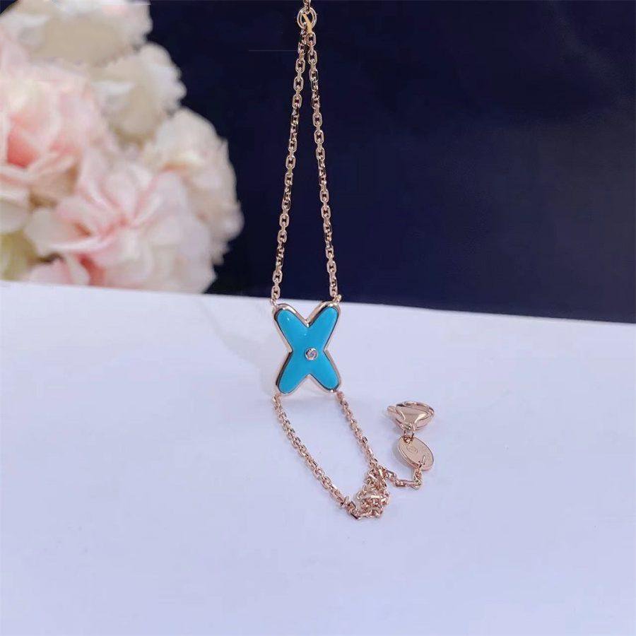 [Rose Jewelrys]JEUX BRACELET TURQUOISE PINK GOLD 1 DIAMOND